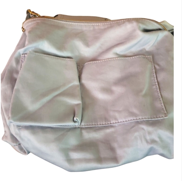 Fossil Vintage 1990s Light Blue Pebbled Leather Crossbody Shoulder Bag - Picture 10 of 13